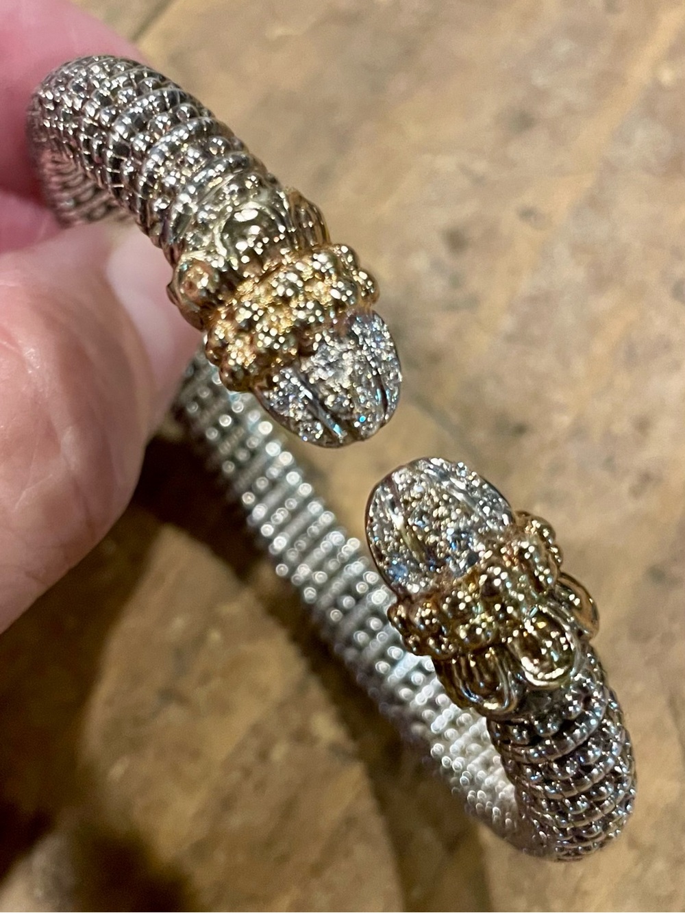 Alwand Vahan sterling silver and 14K yellow gold flex cuff bracelet